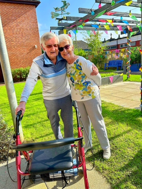 In the garden at Springvale Care Home